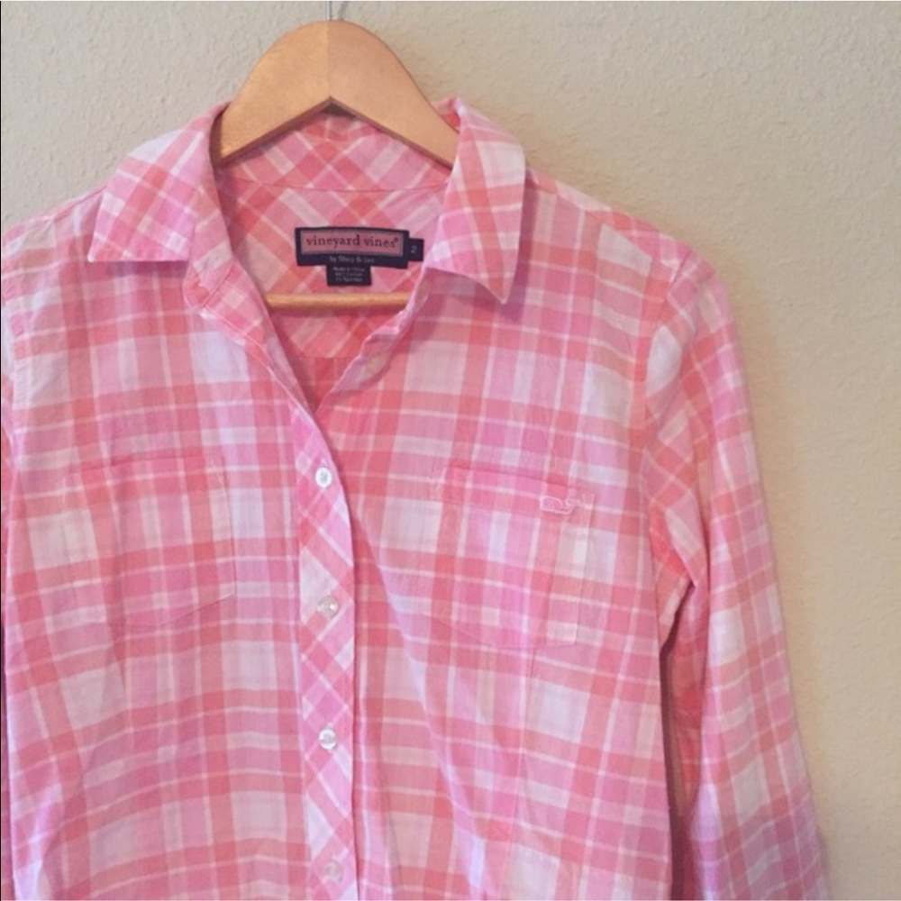 EUC Vintage Vineyard Vines Pink Button Down
